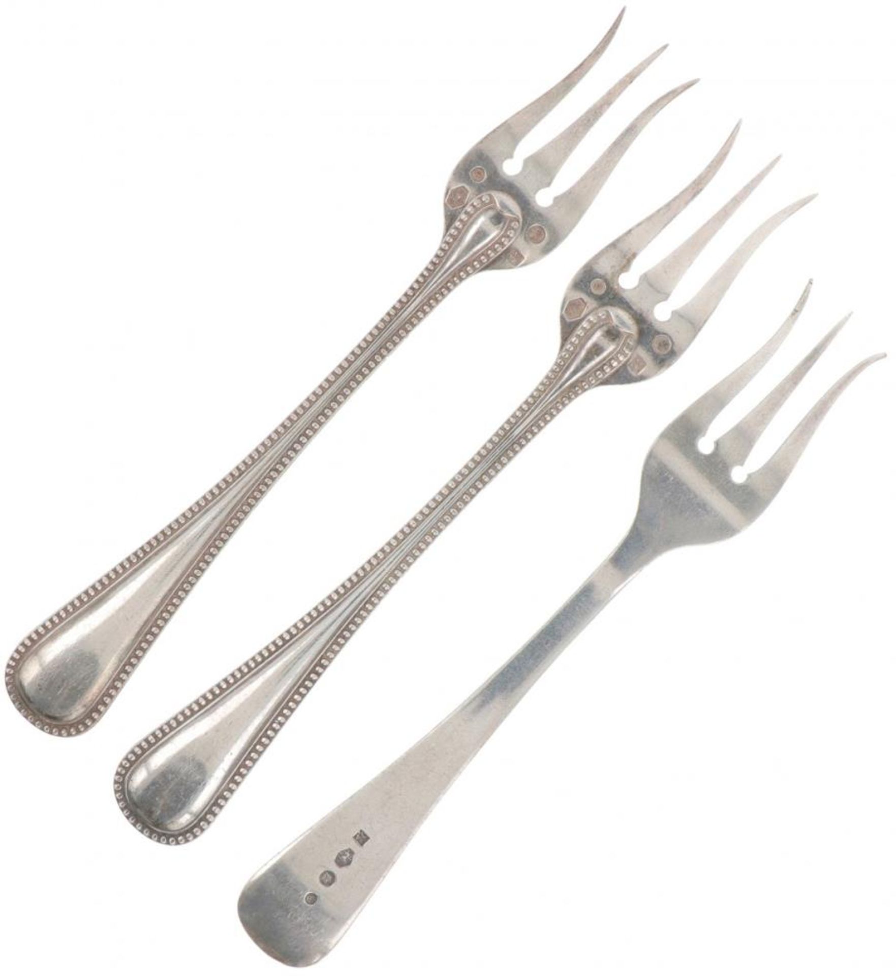 (3) piece set of meat forks silver. - Image 2 of 4