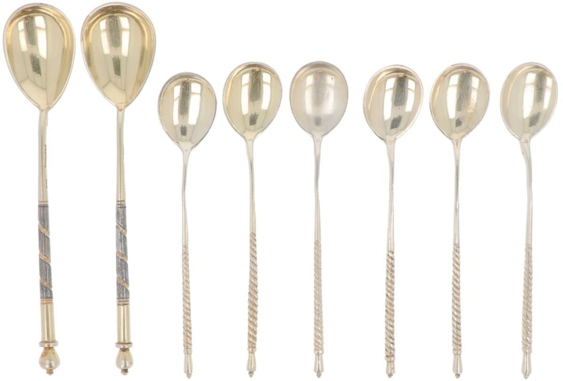 (8) piece lot teaspoons & spoons silver.