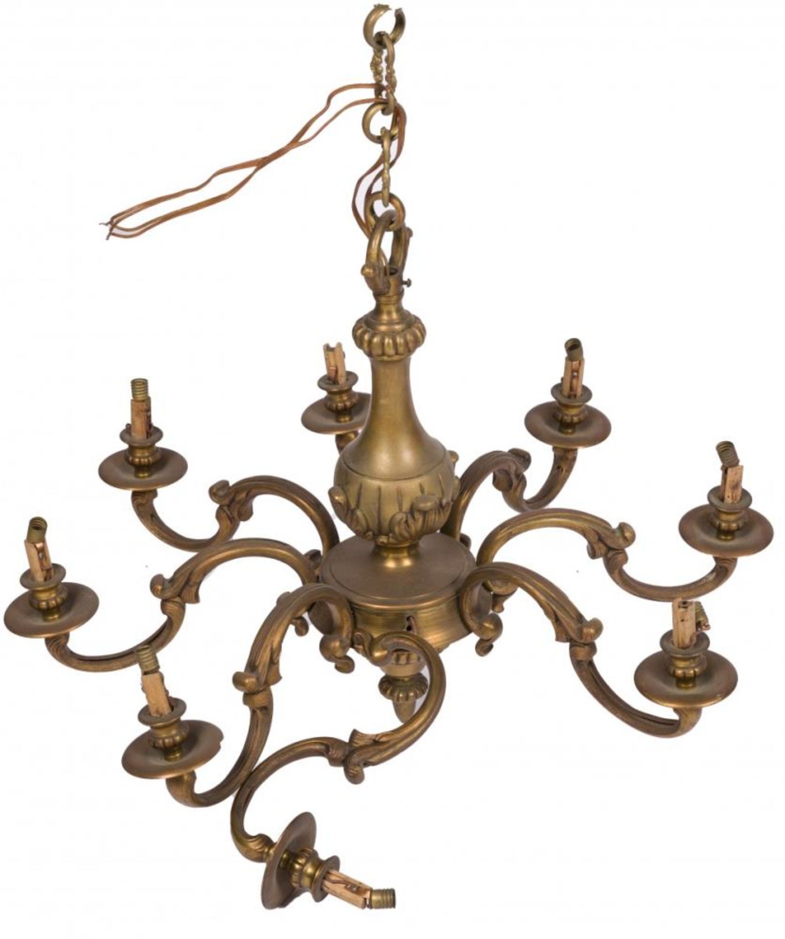 A bronze pendant chandelier, Dutch, 20th century.