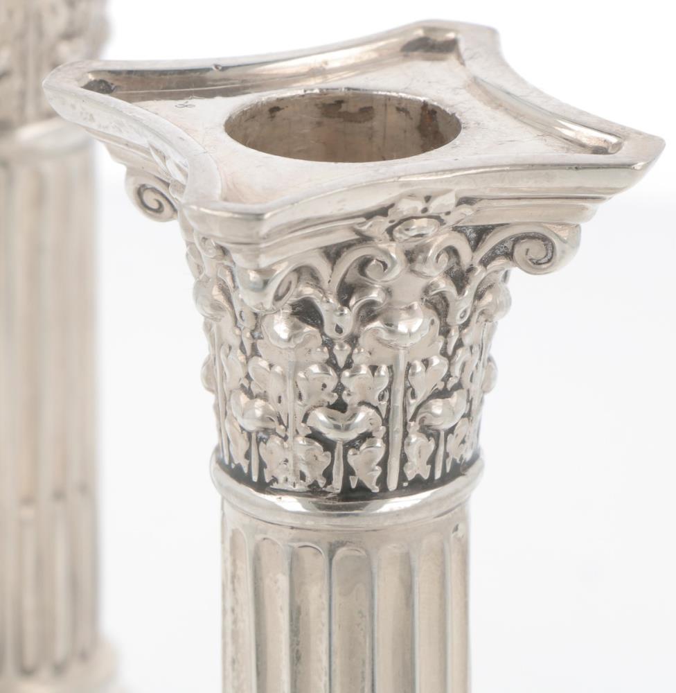 (2) piece set of table candlesticks silver. - Image 2 of 4