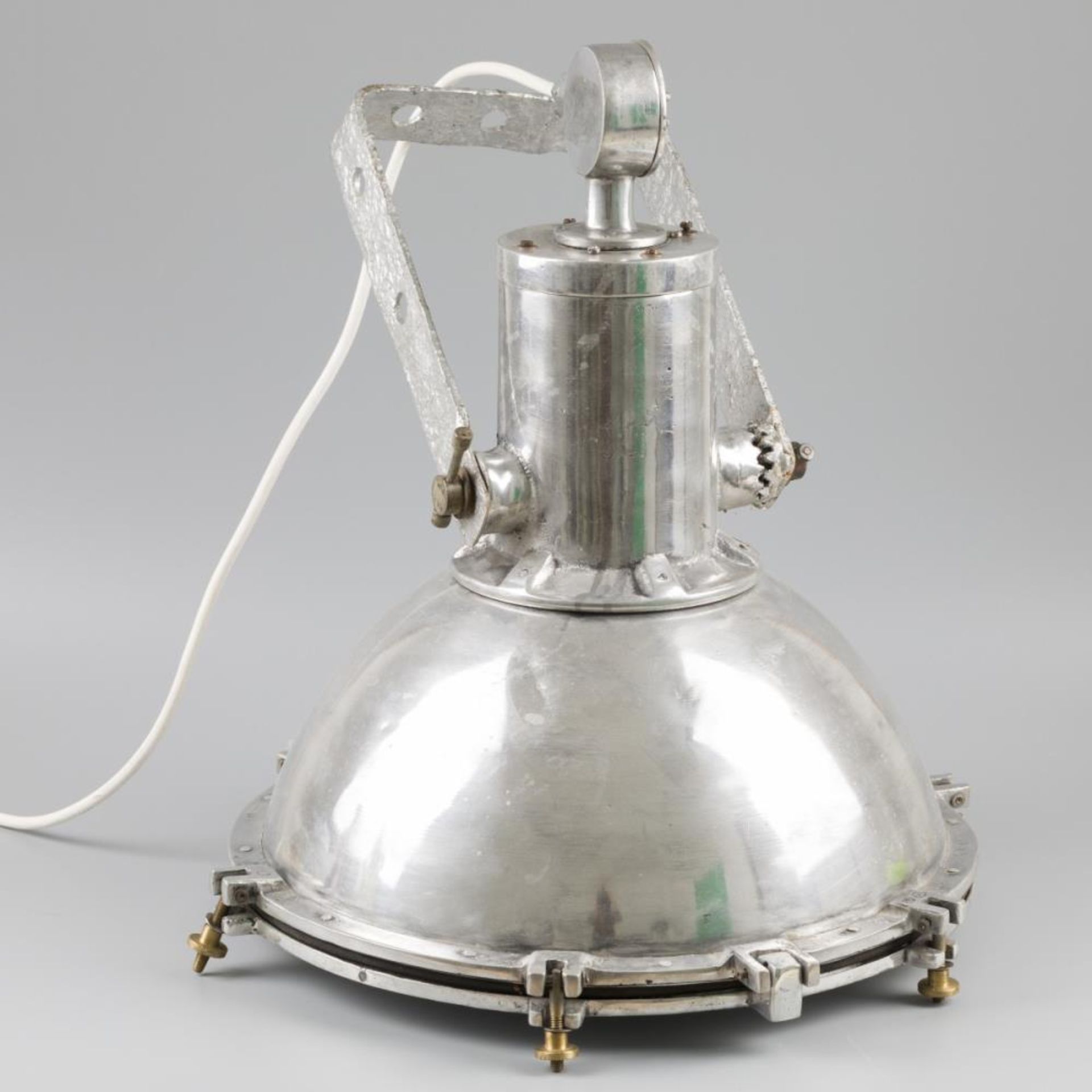 A chromed industrial pendant lamp, 20th century.