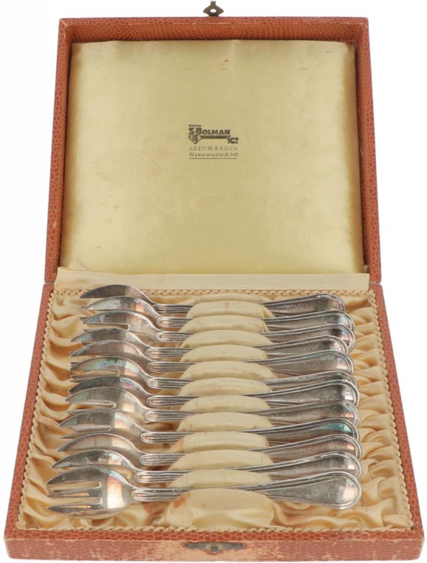 (12) silver pastry forks.