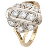 18K. Yellow gold dinner ring set with approx. 0.75 ct. diamond.