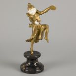 Affortunato Gory (XIX-XX), a bronze 'chryselephantine' sculpture depicting a dancer playing cymbals,