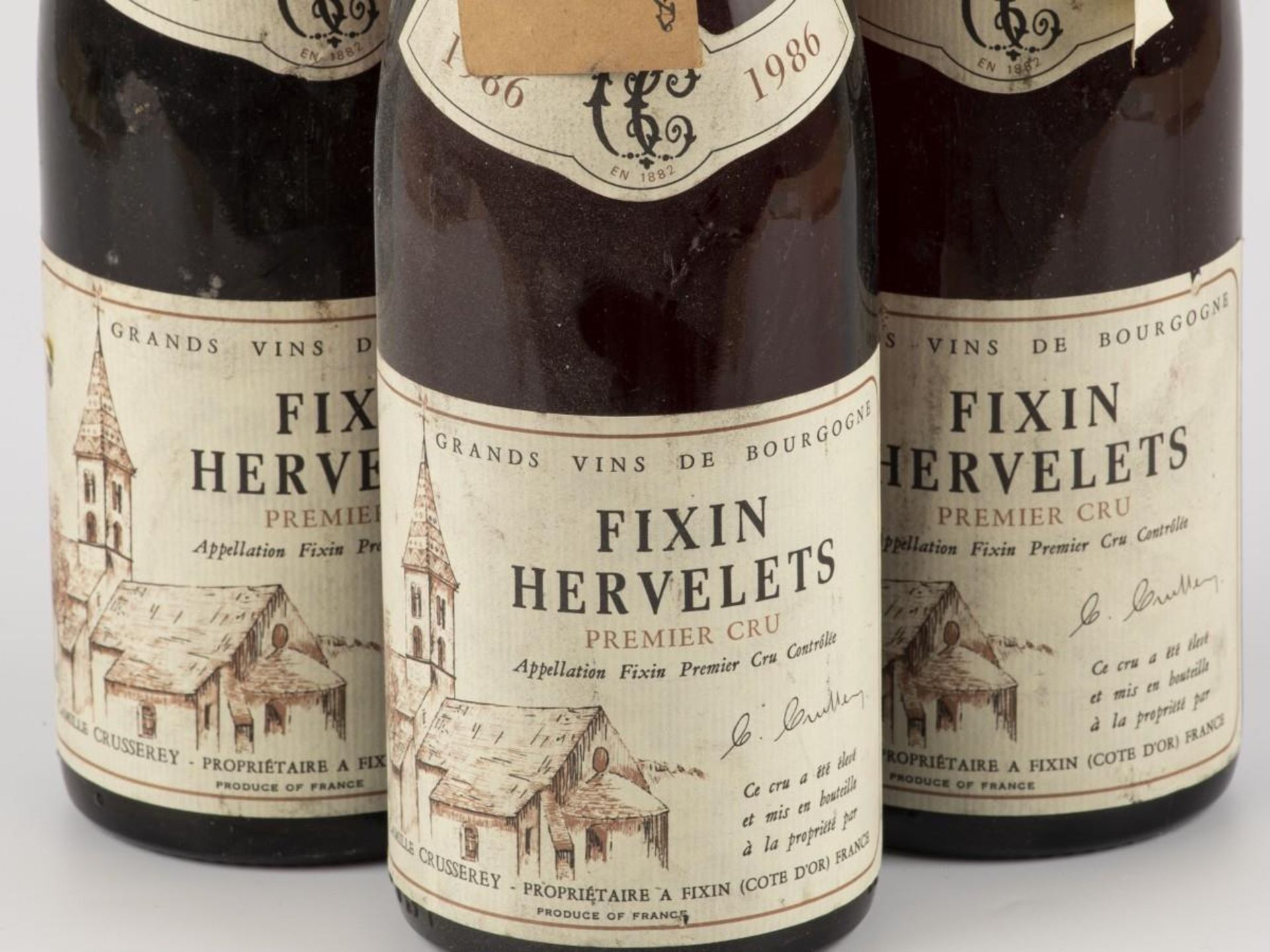 (3) Fixin Hervelets - Premier Cru - Bourgogne - 1986. - Image 2 of 2