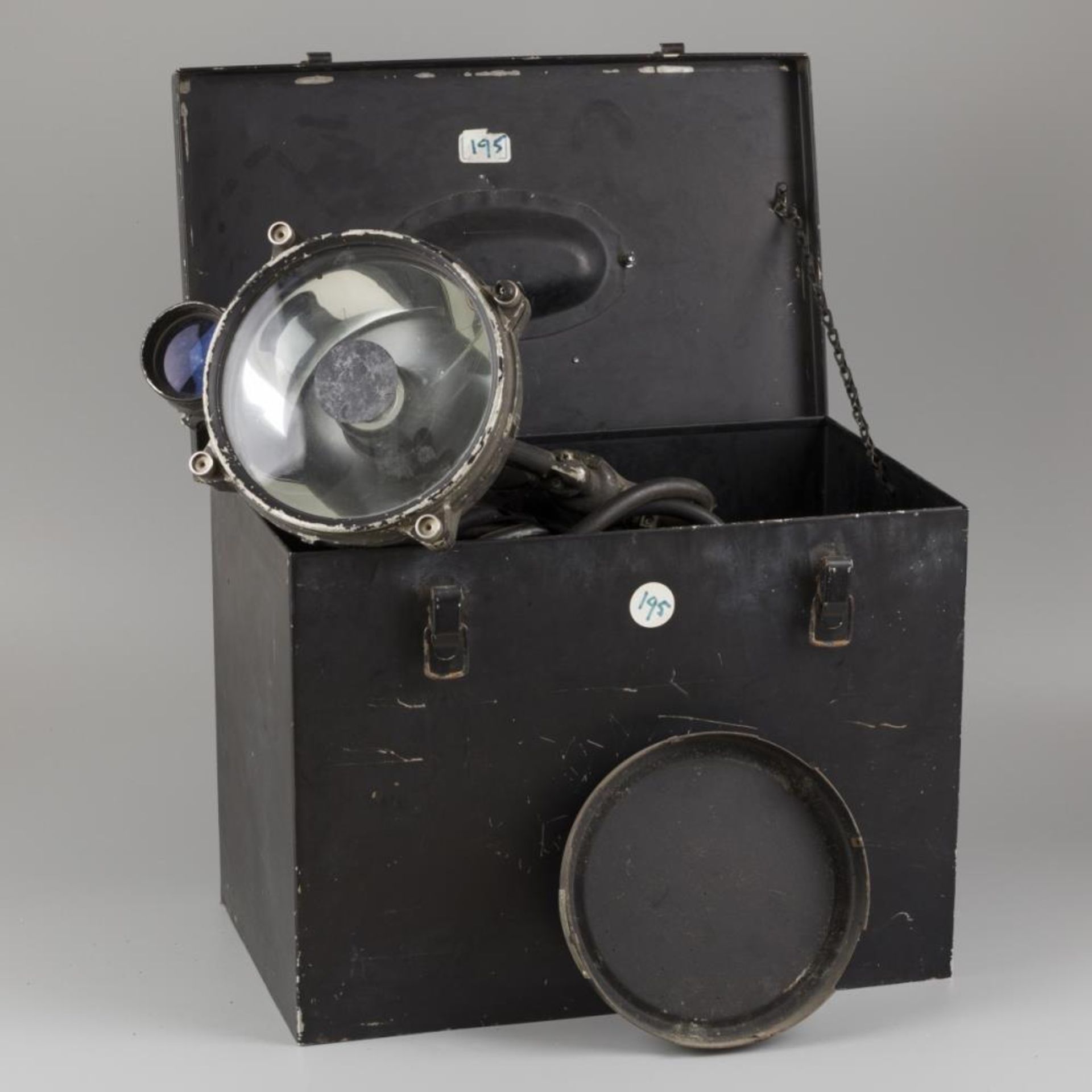 A Morse Code Aldis signal lamp, light canon, Japan(?), mid. 20th century.