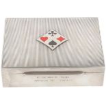 Playing cards box silver.