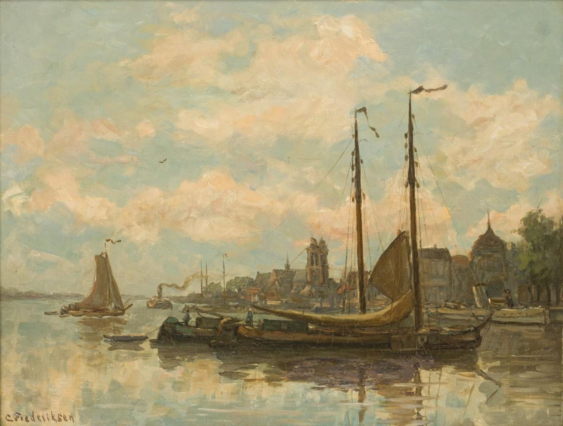 Carl Frederiksen (Hjørring 1892 - 1932 Århus),View of Dordrecht.