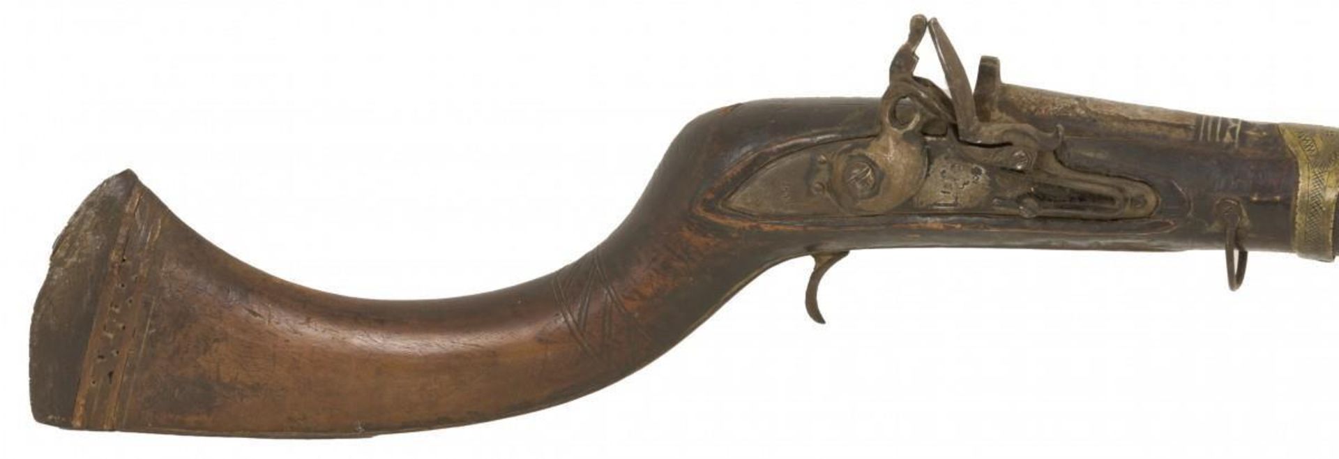 An Afghan long flintlock percussion rifle, 19th century. - Image 2 of 3