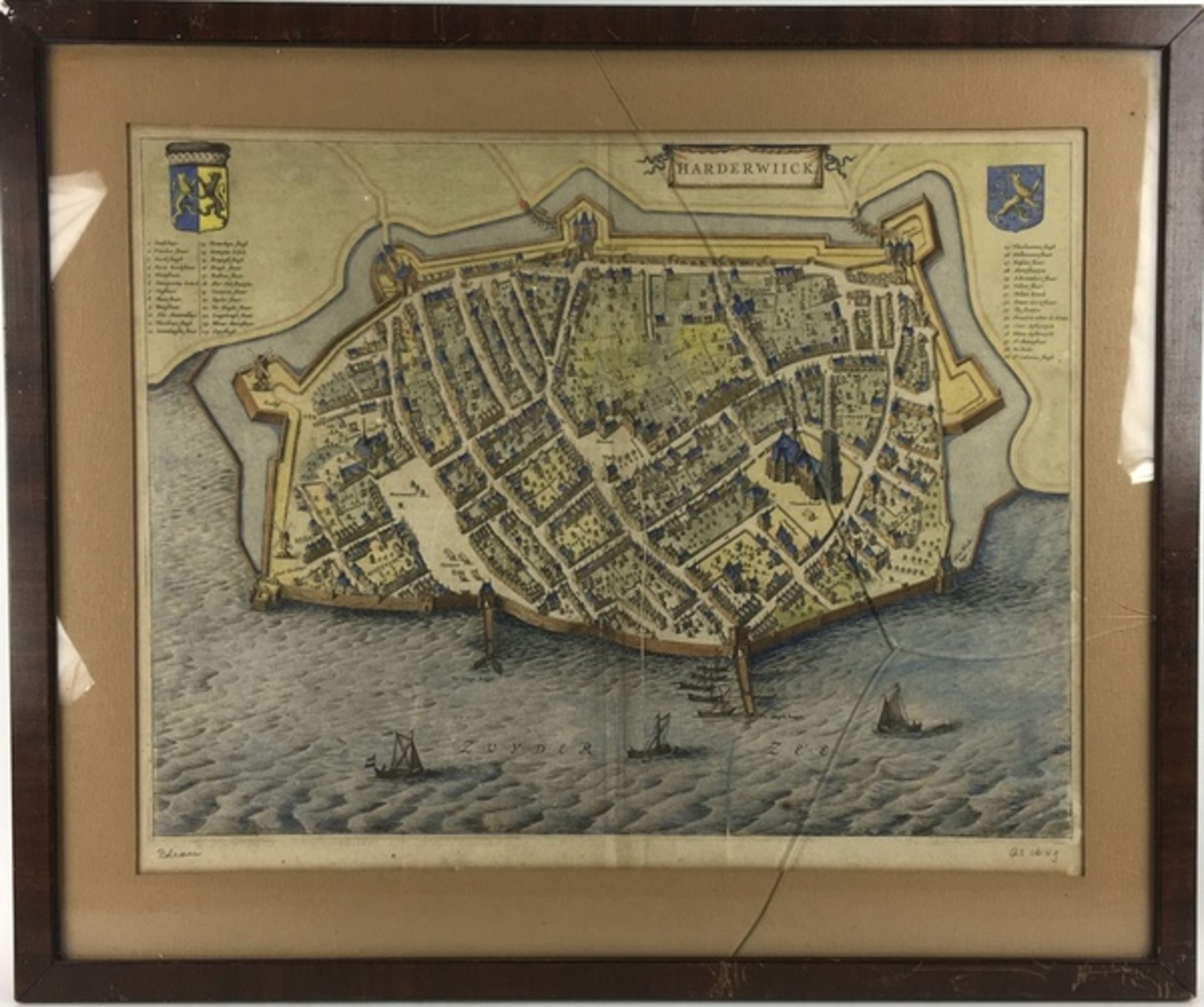 (Antiek) Stadsplattegrond Harderwijk Stadsplattegrond van Harderwijk in 1649, uitgegeven door J - Image 7 of 9