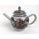 (Aziatica) Theepot, Amsterdams bont, China Theepot, Amsterdams bont, China, begin 18e eeuw. Con