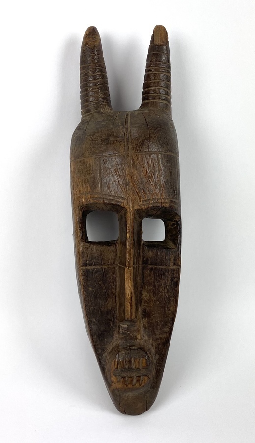 (Etnografica) Hout, Bambara masker met hoorns, Mali Afrika Houten Bambara masker met hoorns,