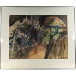 (Kunst) Aquarel, Constant Aquarel "New Babylon", Constant, 1974. Conditie: In goede staat, pas