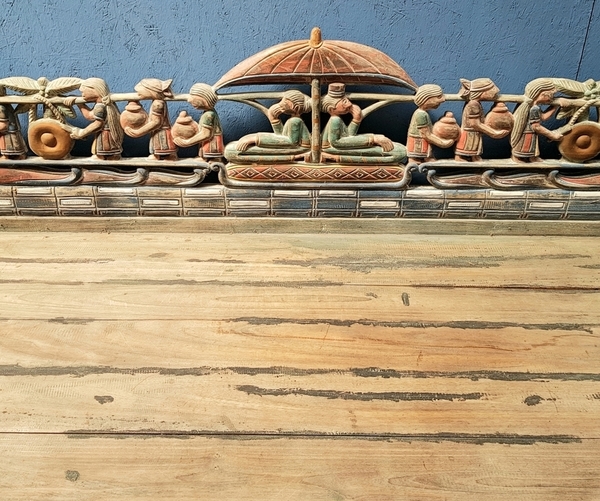 (Aziatica) Opium bed Bewerkt houten opium bed, tweede helft 20e eeuw. Conditie: In gebruikte st - Image 3 of 5