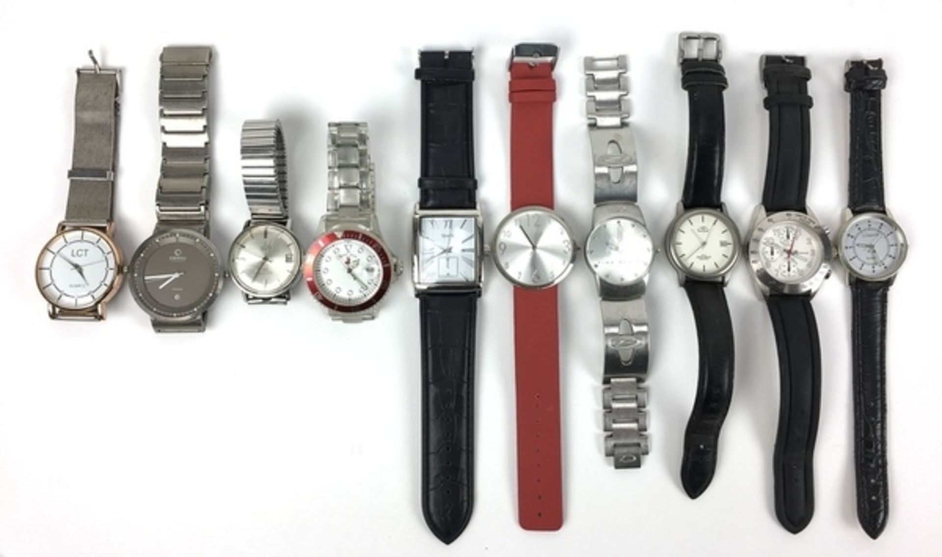(Curiosa) Horloges Lot met tien vintage polshorloges. Conditie: In gebruikte staat, niet getest