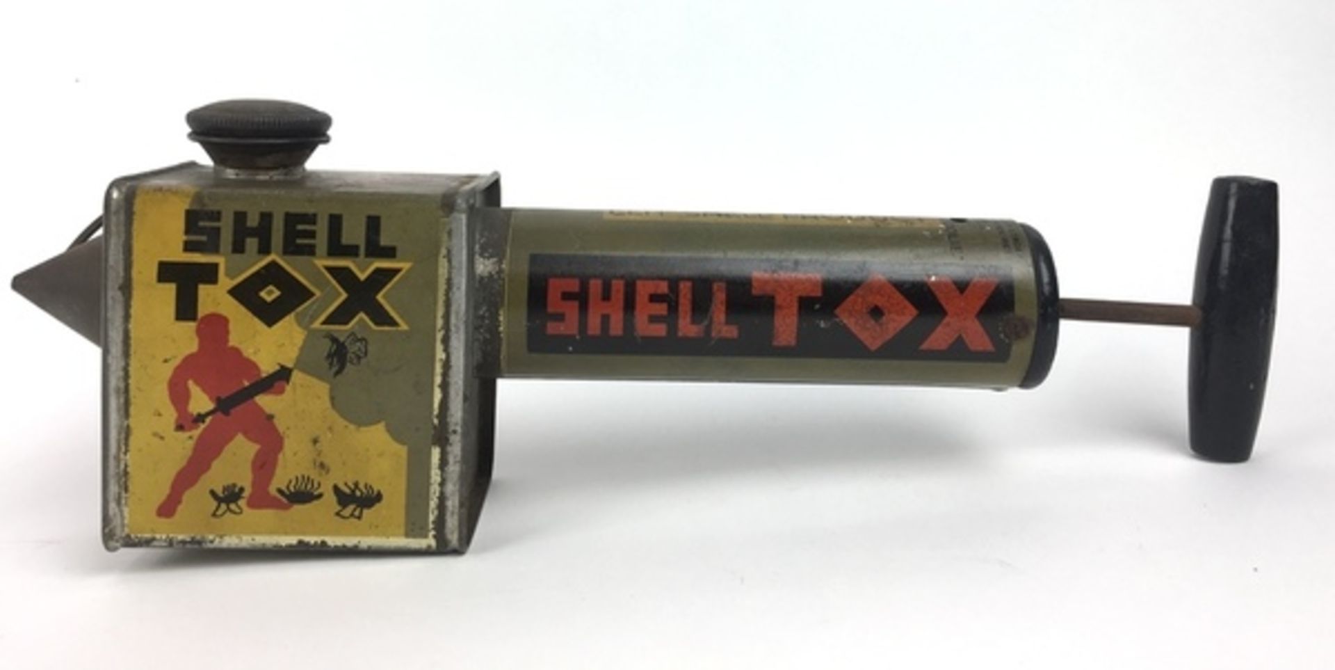 (Curiosa) Shell Tox insecticide verstuiver Shell Tox insecticide verstuiver uit de periode 1930