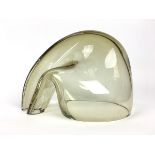 (Design) Glazen object Rookglazen object, ontwerper onbekend. Circa 1960. Conditie: Chip onderk