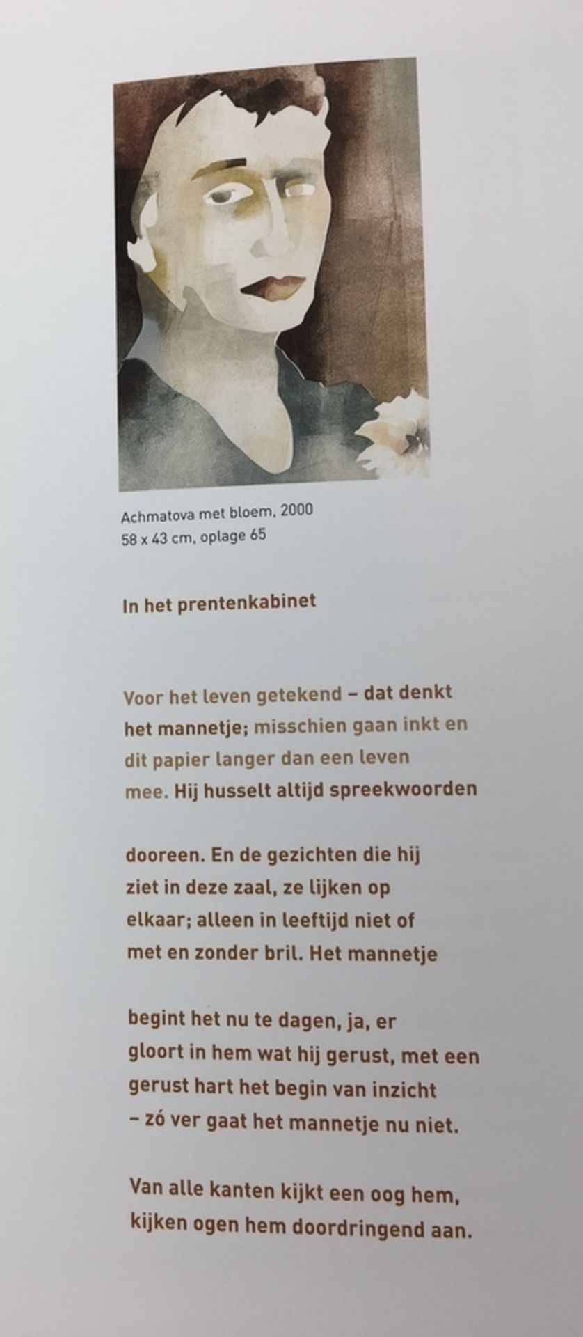 (Kunst) Sjabloondruk met monografie, Nicole Montagne Sjabloondruk, Anna Achmatova met bloem, Ni - Image 7 of 7