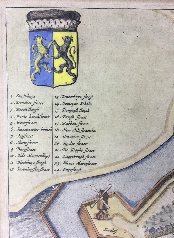 (Antiek) Stadsplattegrond Harderwijk Stadsplattegrond van Harderwijk in 1649, uitgegeven door J - Image 6 of 9