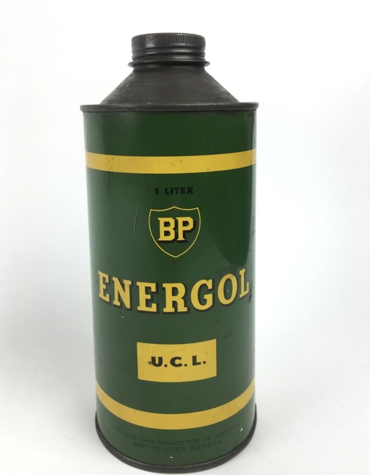 (Curiosa) BP blik Liter blik BP Energol U.C.L. Conditie: In gebruikte staat. Afmetingen: Hoogt