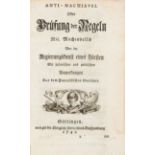 Friedrich II. v. Preußen, Anti-Machiavel oder Prüfung der Regeln Machiavells. Göttingen 1741.