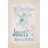 Jules Chéret. Maison du Petit St. Thomas Jouets. Aquarell, Bleistift, Deckweiß. Signiert. Plakat.