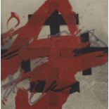 Antonie Tàpies. Cobert de roig. 1984. Farbradierung, mit Relief und Grattage. Signiert. Ex. 80/99. G