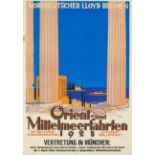 Reiseplakat. Norddeutscher Lloyd - Orient- und Mittelmeerfahrten. 1927/28.