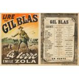 (Anonym). Lire Dans Gil Blas, la terre par Émile Zola.1887. Plakat.