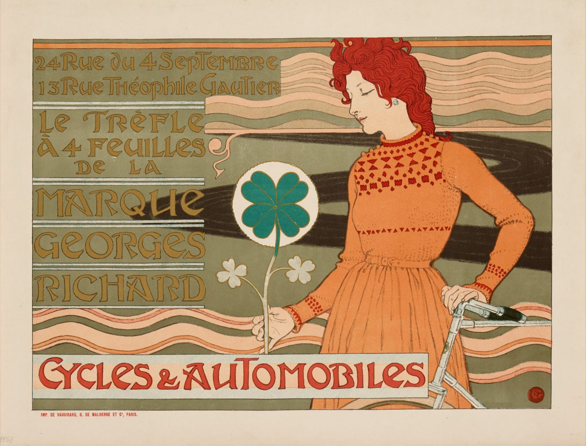 E. S. Grasset. Cycles automobiles. Farblithographie. Plakat.