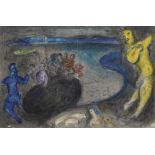 Marc Chagall. Le Songe du Capitaine Bryaxis (aus: Daphnis und Chloé). 1961. Farblithographie. Nicht