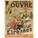 Adolphe Léon Willette. Grands Magasins du Louvre - Etrennes ... 1880-1900. Plakat.
