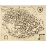 Hamburg. Hamburgum. Vogelschau-Ansicht. Kupferstich aus G. Leti. 1689.