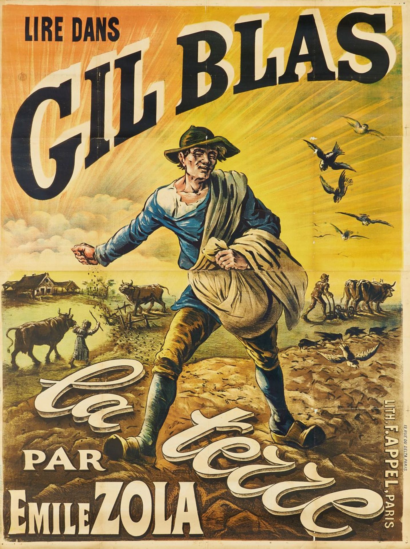 (Anonym). Gil Blas, La Terre par Emil Zola. 1887. Plakat.