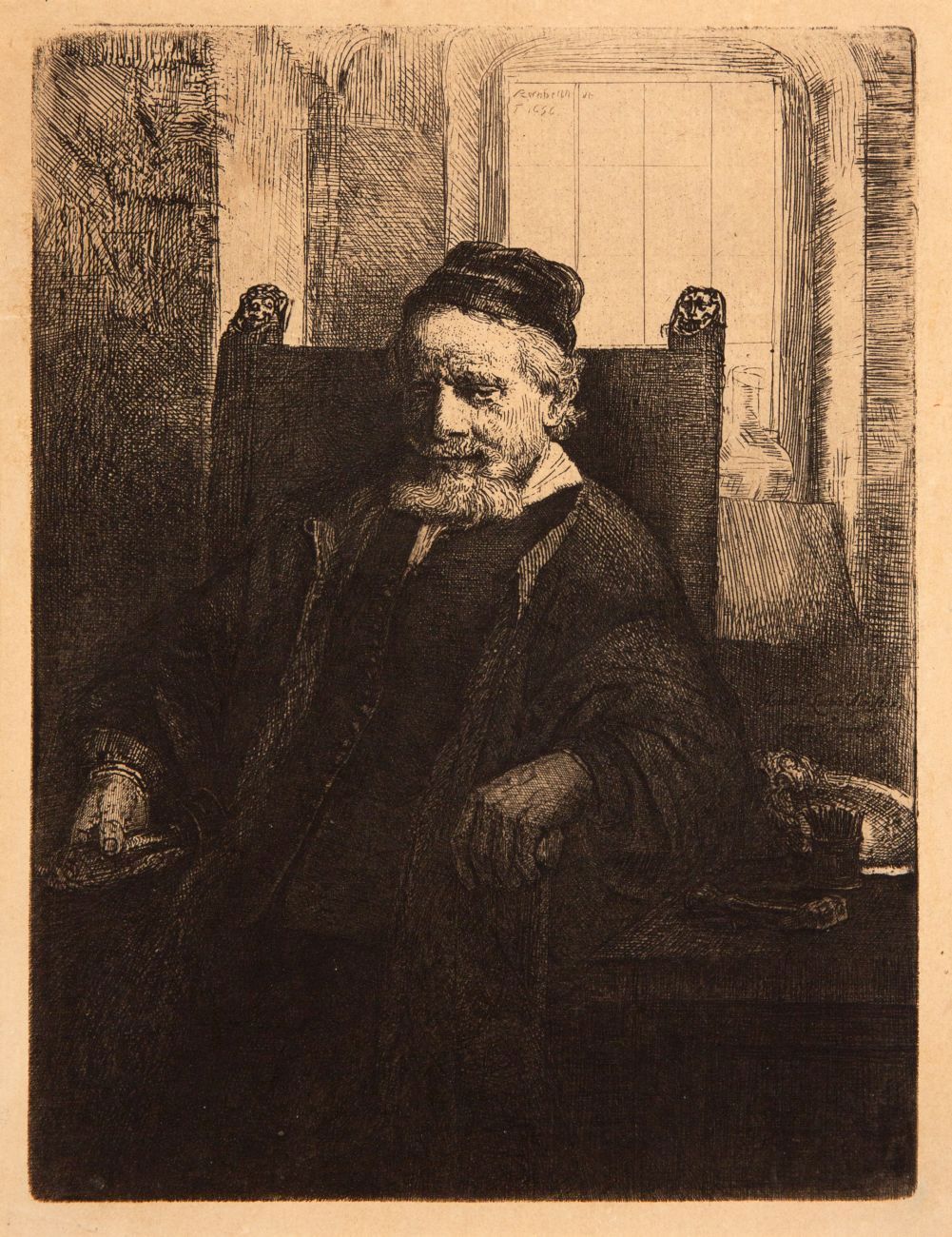 Rembrandt. Jan Lutma, Goldschmied. 1656. Radierung. NH 293 V (von V). B. 276.