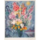 Marc Chagall, nach. Le bouquet. (1958). Farboffsetlithographie. Im Druck signiert.