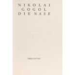 N. Gogol / K.-G. Hirsch, Die Nase. Memmingen 1993. - Ed. Curt Visel. Ex. 181/300. - In Maroquin-Hand