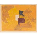 Serge Poliakoff. Komposition in Orange 1956. Farblithographie. Signiert. Ex.: 19/95. P/S. 23.