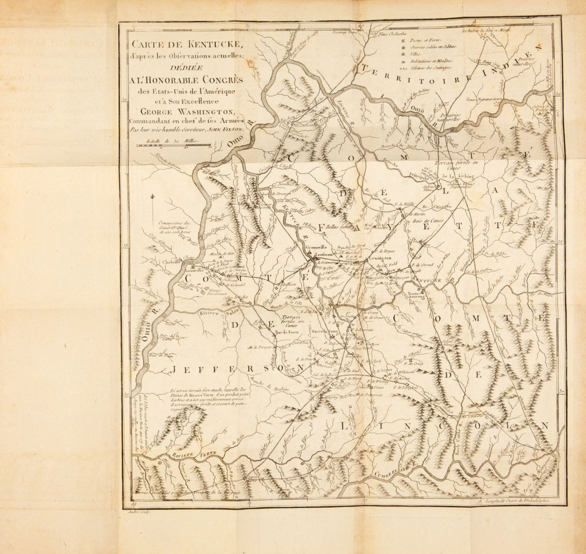 J. Filson, Histoire de Kentucke. Paris 1775. - Image 2 of 2