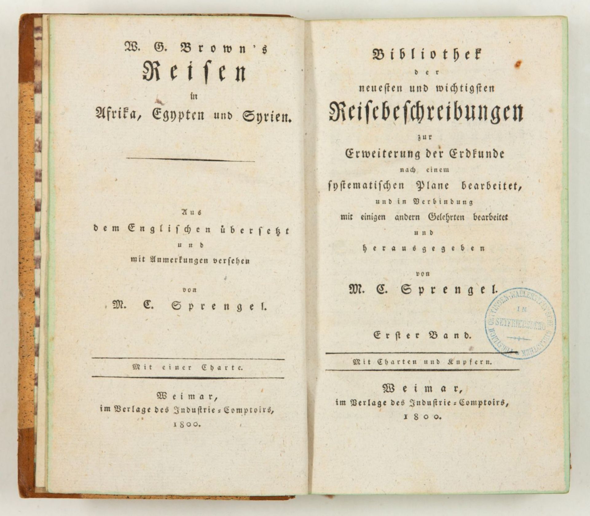 W. G. Browne, Reisen in Afrika, Egypten und Syrien.- Bibliothek der neuesten und wichtigsten Reisebe