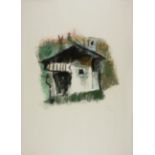 Werner Scholz. Ohne Titel (Haus). 1974. Pastell. Monogrammiert.