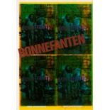 Joseph Beuys. Bonnefanten.1977. Andruck- und Fehldruckbogen von Postkarten, Farboffset mit Siebdruck