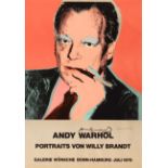 Andy Warhol. Andy Warhol Portraits von Willy Brandt. 1976. Farbsiebdruck (Ausstellungsplakat). Signi