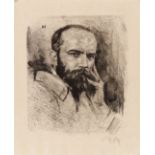 Heinrich Wolff. Männerporträts. 3 Blatt Lithographie (1) bzw. Radierungen (2). Signiert.