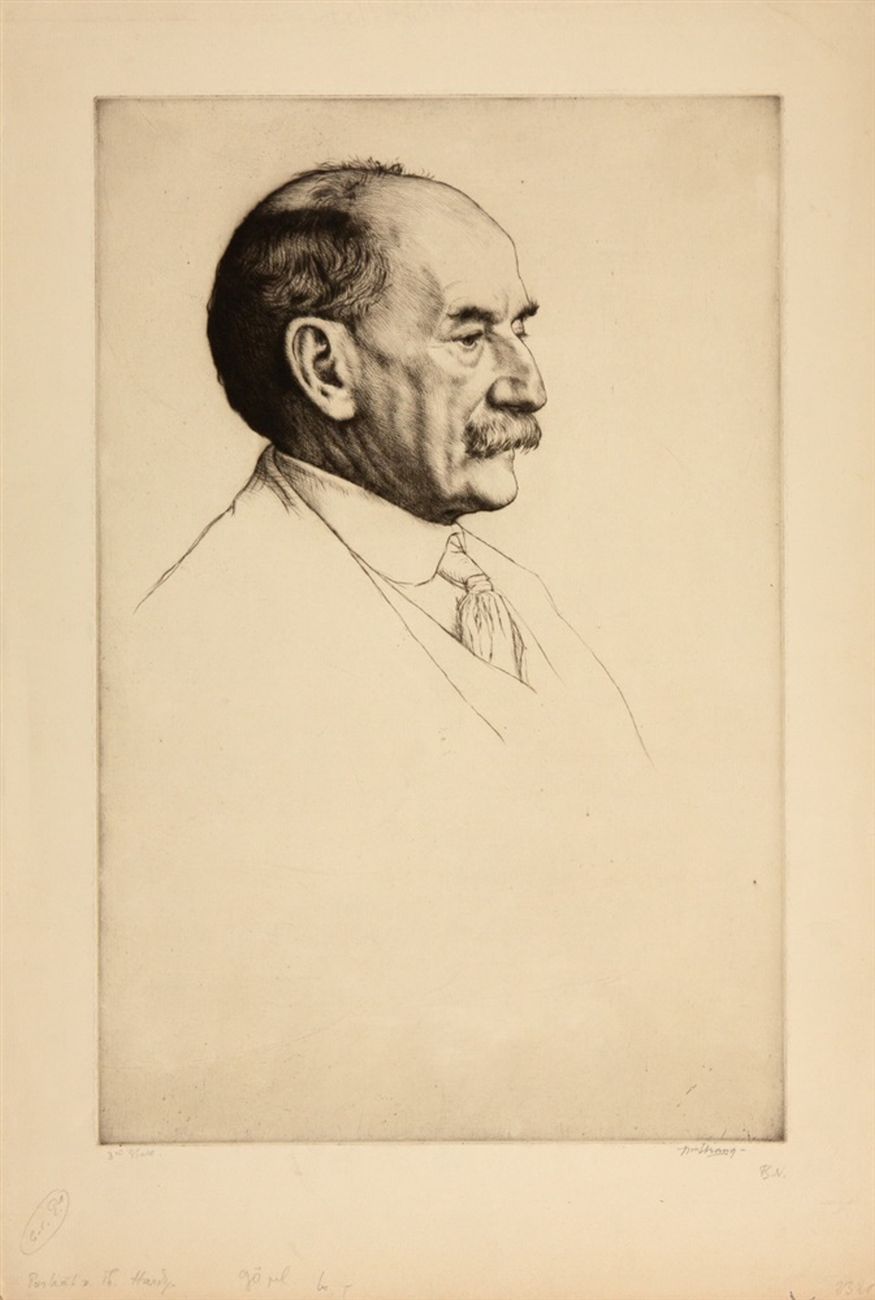 William Strang. Bildnis Thomas Hardy. 1910. Radierung. Signiert.
