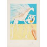 Salvador Dalí. Girafe saturnienne (Aus: La Conquête du cosmos) 1974. Farblithographie. Signiert. Ex.