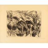 Ernst Barlach. Der Schuss (aus: Der arme Vetter). 1919. Lithographie. Signiert. Schult 123.