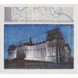 Christo. Wrapped Reichstag - Project for Berlin. (Blau). Offset. Signiert.