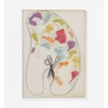 Jim Dine. Palette (Aus: Four Palettes). 1969. Farblithographie und Collage in Plexiglasrahmen. Signi