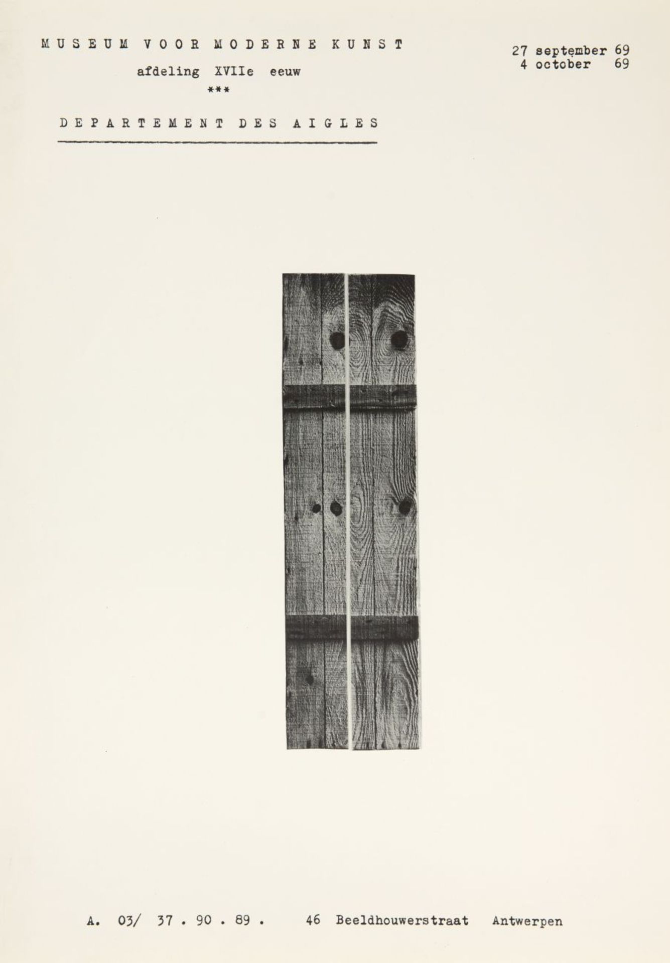 Marcel Broodthaers. Museum of Modern Art, Department of Eagles. 1968. Serigraphie.